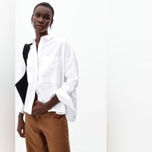 Everlane boxy cotton Oxford button down shirt